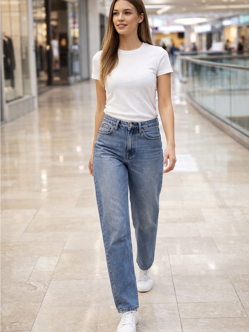 Madewell Straight Leg Jeans in Light Blue and Dark Accents - Picture 2 of 8